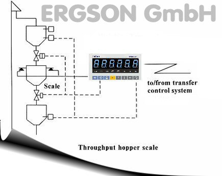 Process flow diagram of throughput hopper scale from Ergson GmbH